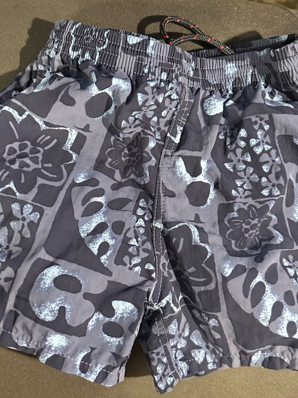 Patagonia Navy and Light Blue Floral Swim Shorts
